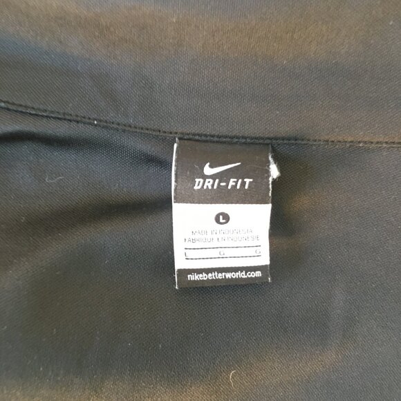 Nike Dri-Fit Standard Fit Men's Black Active Jacket Full Zip Size L Strech Knit - Picture 12 of 15